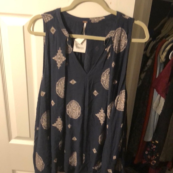 Navy patterned free people dress - Picture 2 of 2